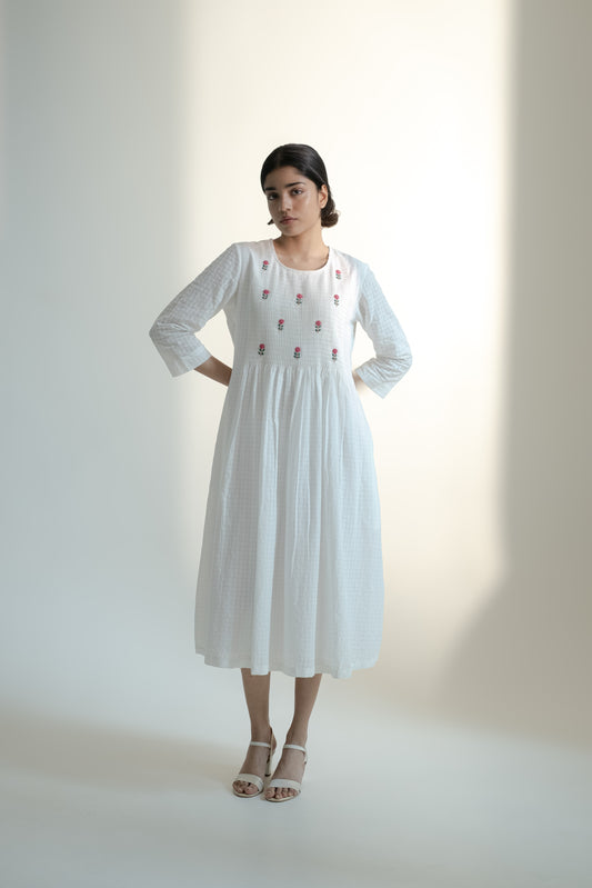 Bougainvillea Dress White