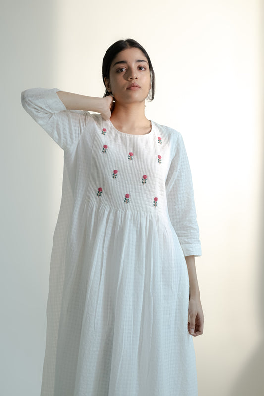 Bougainvillea Dress White