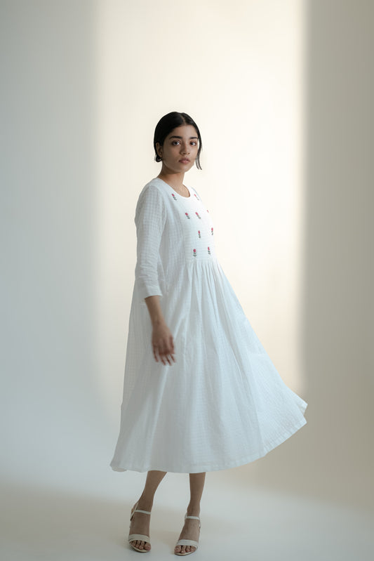 Bougainvillea Dress White