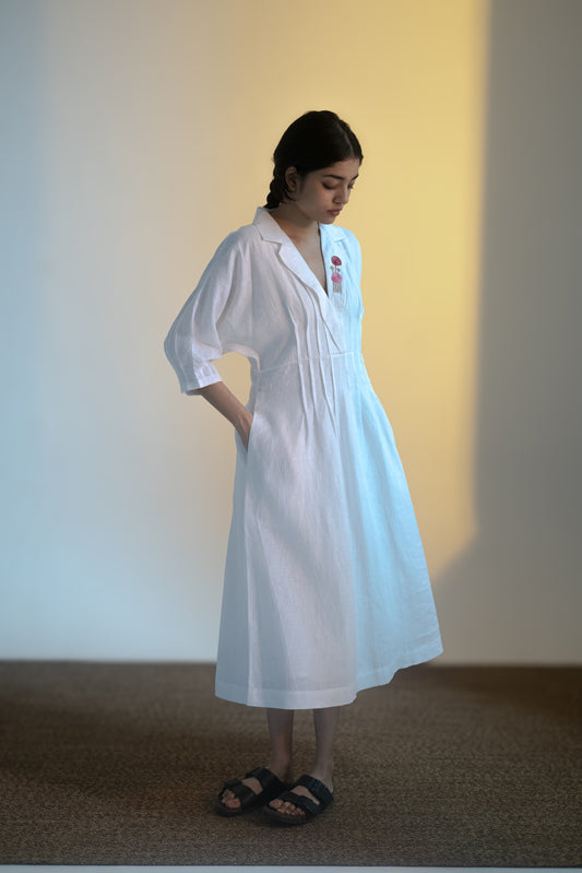 White Linen Dress
