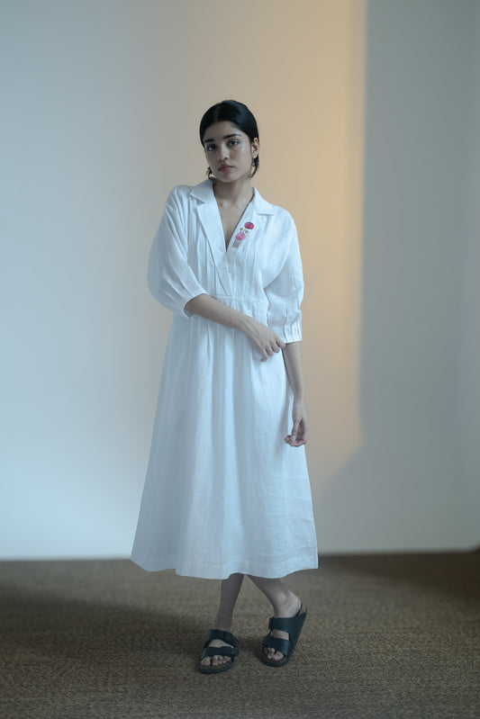White Linen Dress