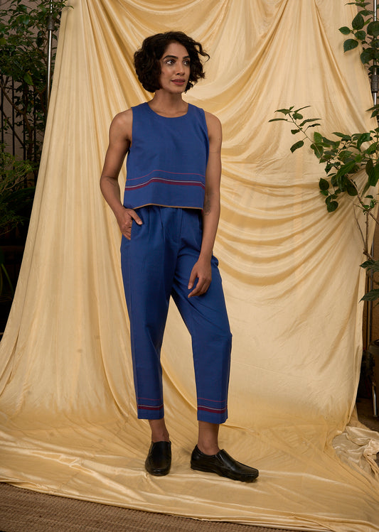 Horizon Crop Top Set - Blue