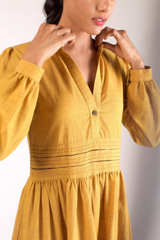 Yellow Khadi dress