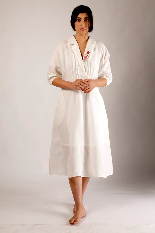 White Linen Dress