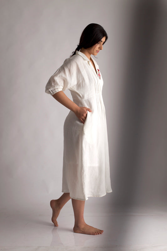 White Linen Dress