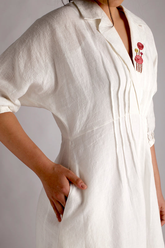 White Linen Dress