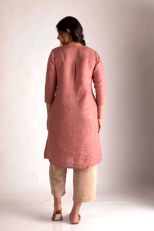 Pink Linen Dress